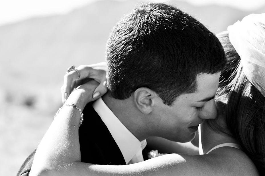 groom crying during first look