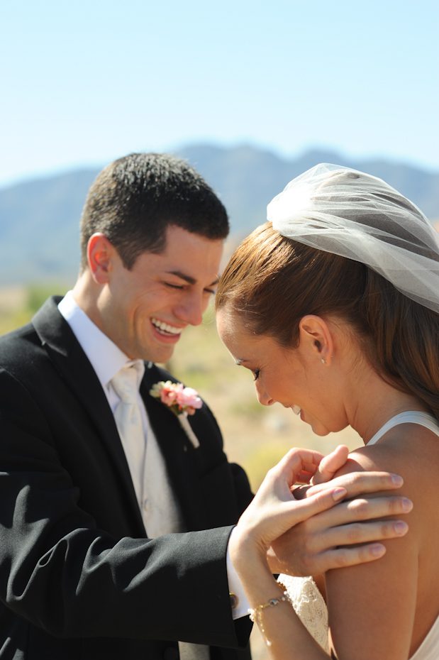 bride and groom portraits at red rock canyon