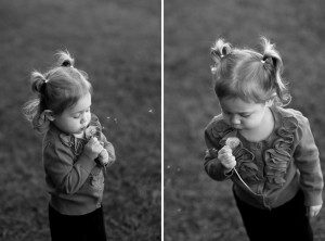little girl with dandelion