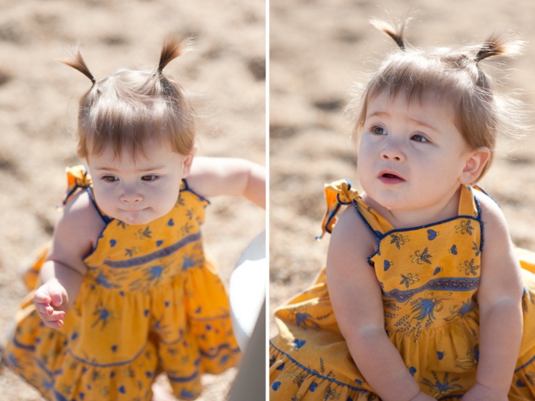 baby with pigtails
