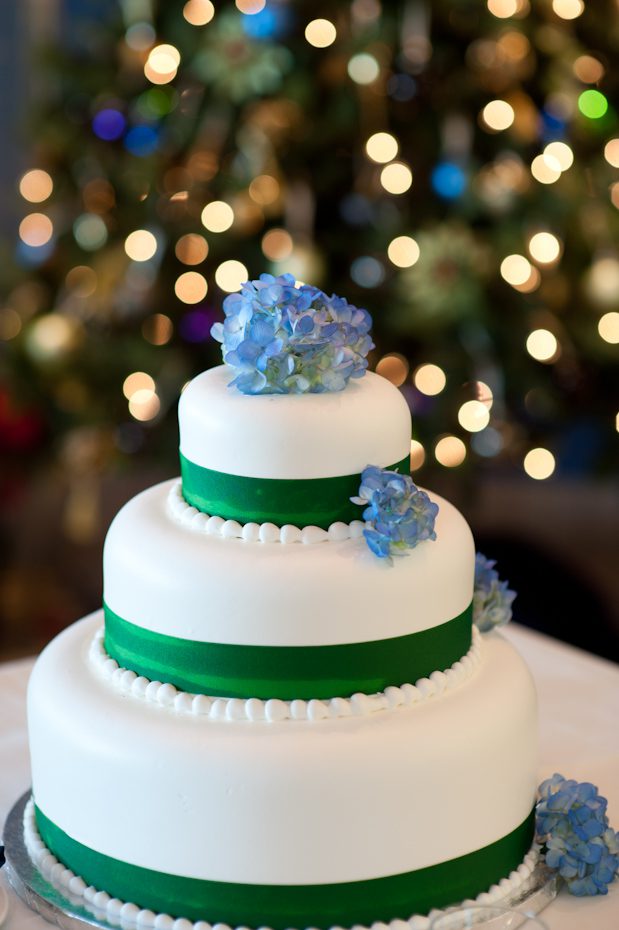 Green and White Wedding Cake
