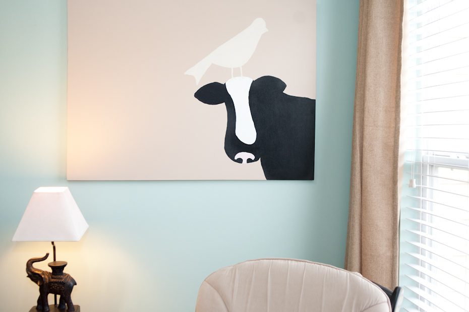 Custom artwork in baby nursery