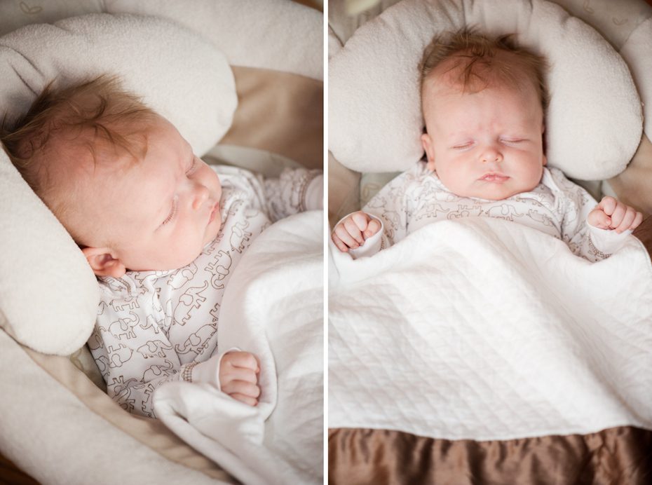 baby asleep in swing