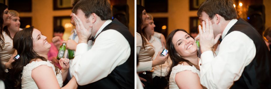 bride and groom dancing