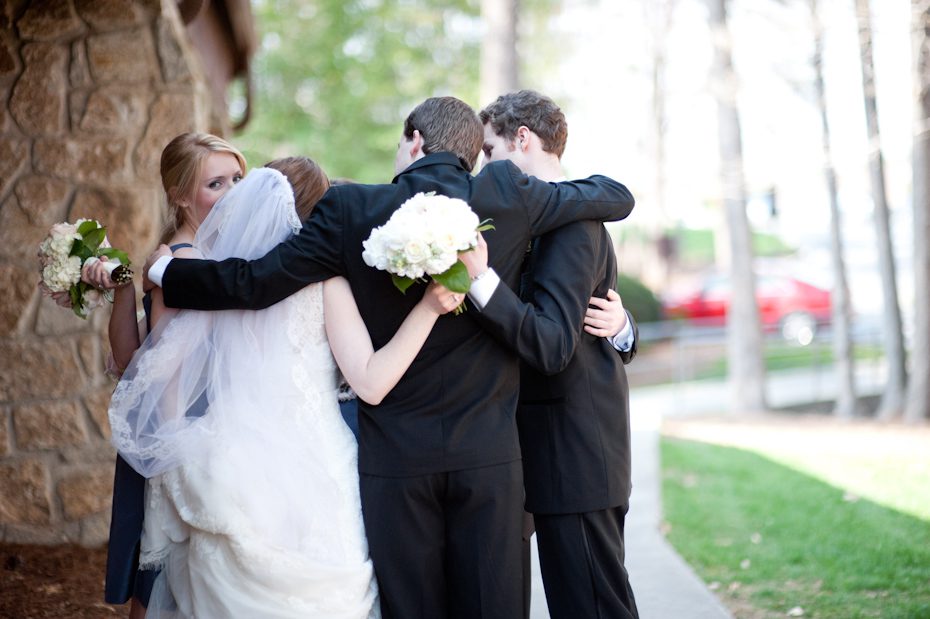 Family celebrating marriage