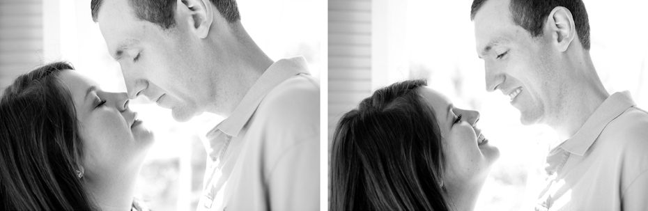 black and white engagement photo