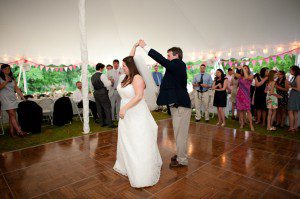 bride and father dancing