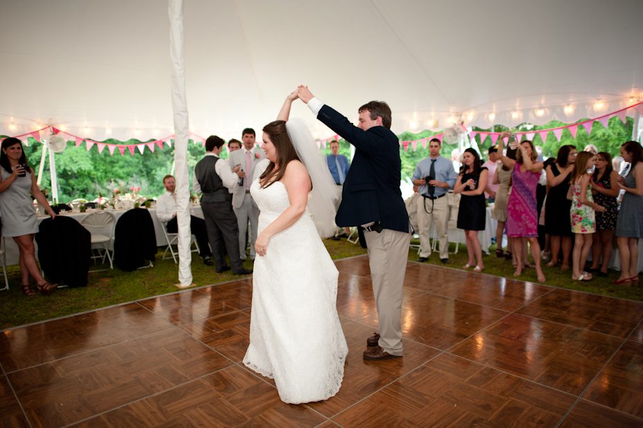 bride and father dancing