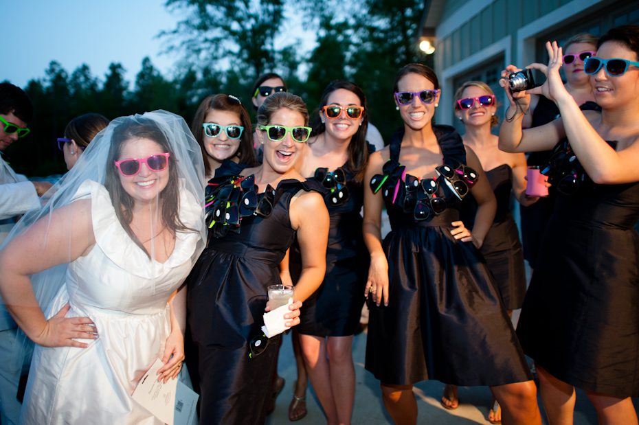 wedding party with sunglasses