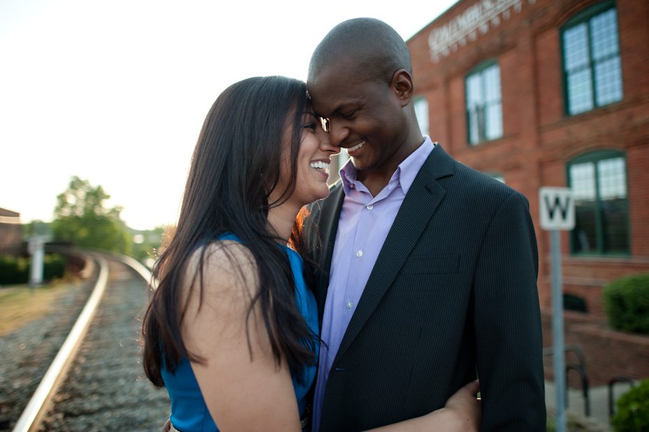 railroad tracks engagement picture