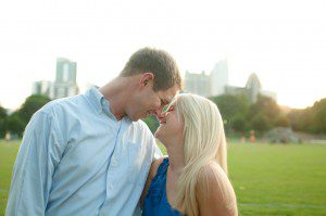 atlanta skyline engagement photo