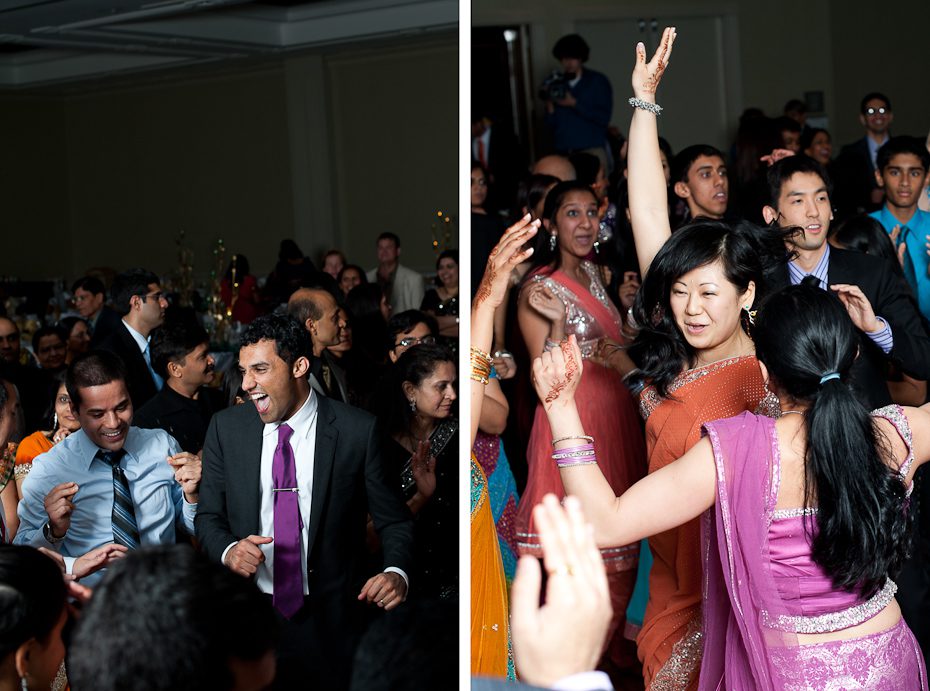 people on the dancefloor at wedding Indian Wedding Reception