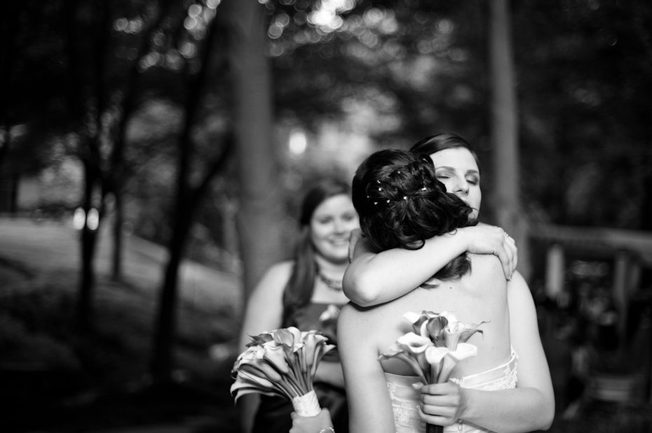 hug after wedding