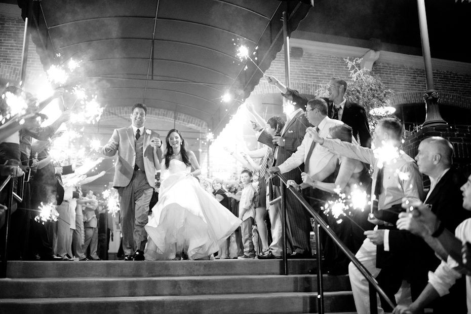 sparkler sendoff at wedding