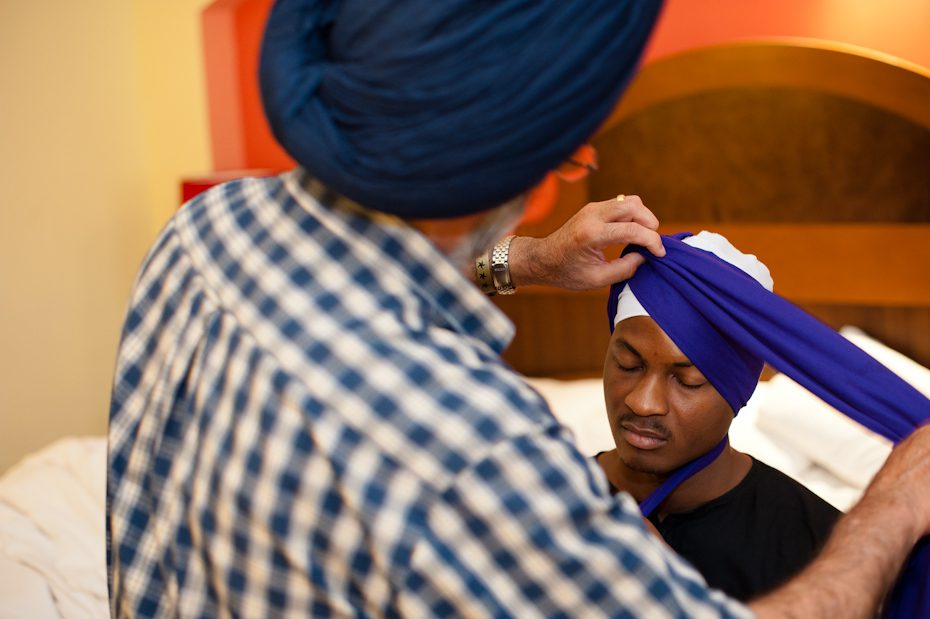 Groom getting ready for Indian Wedding