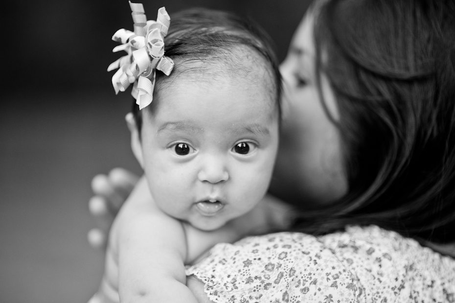 Black and white family picture