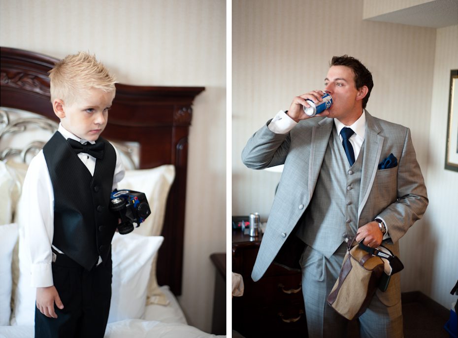 groomsmen drinking