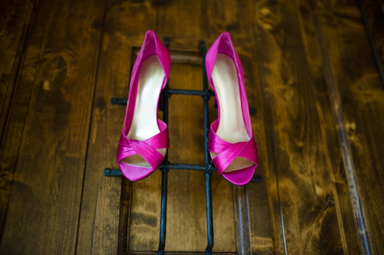 Bright colored wedding shoes