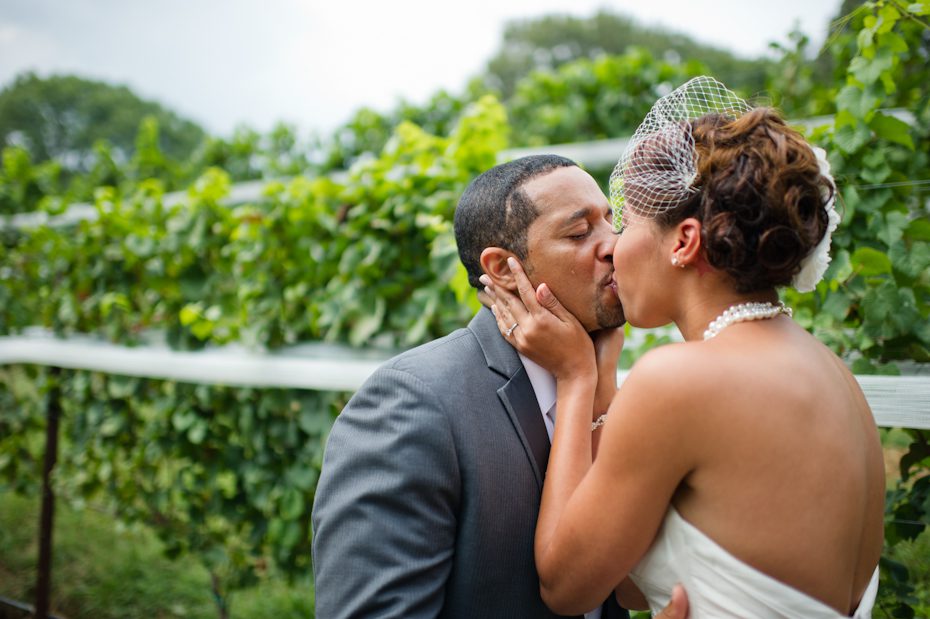 Groom crying during first look