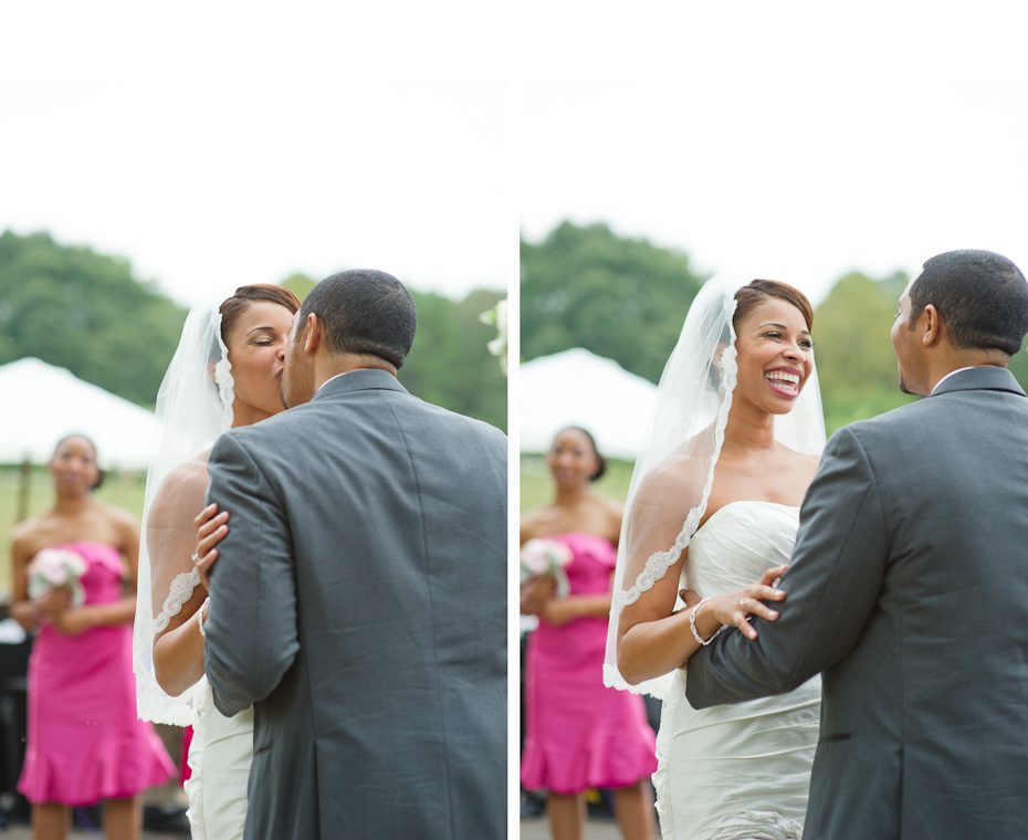First kiss at wedding
