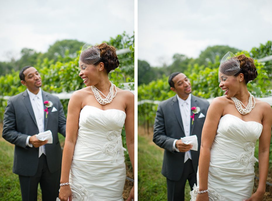Groom's reaction to first look