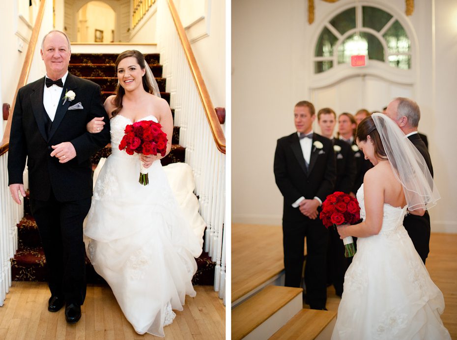 bride and dad walking down the aisle