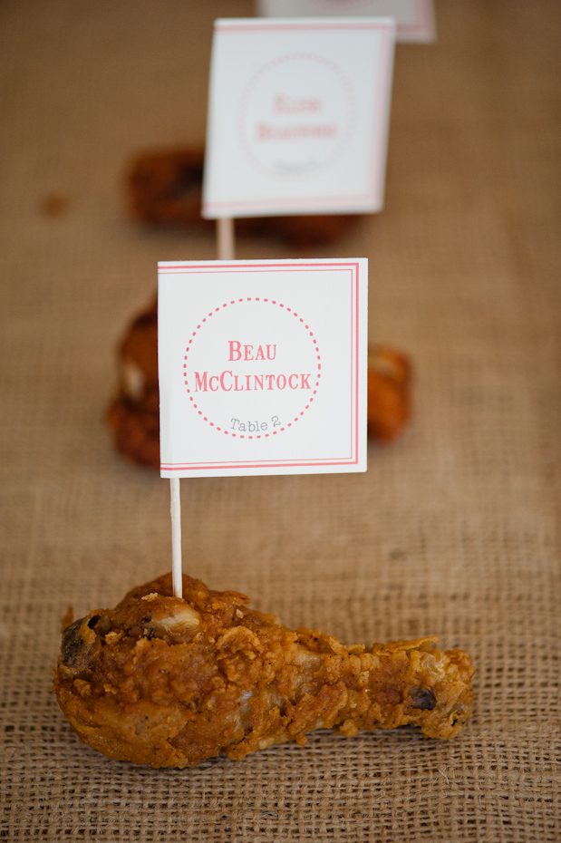 Fried Chicken Escort Cards Unique Escort card ideas
