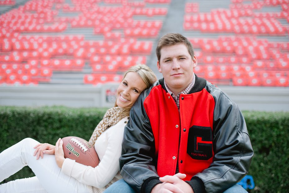 Engagement pictures at Sanford Stadium