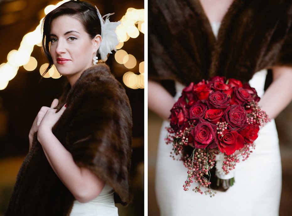 Winter Wedding with Fur Coat