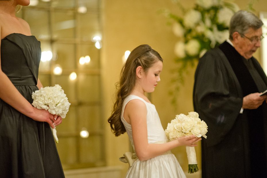 Flower girl at wedding