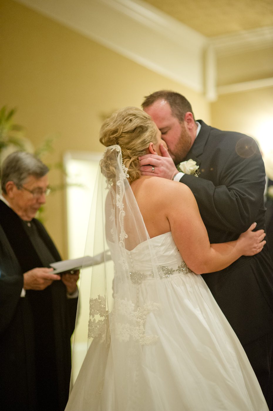 First kiss at wedding