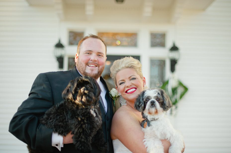 Wedding picture with dogs