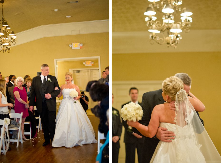 Father giving away bride