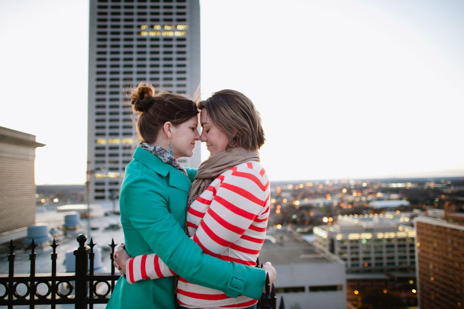 Rooftop Engagement Picture at Georgia Terrace