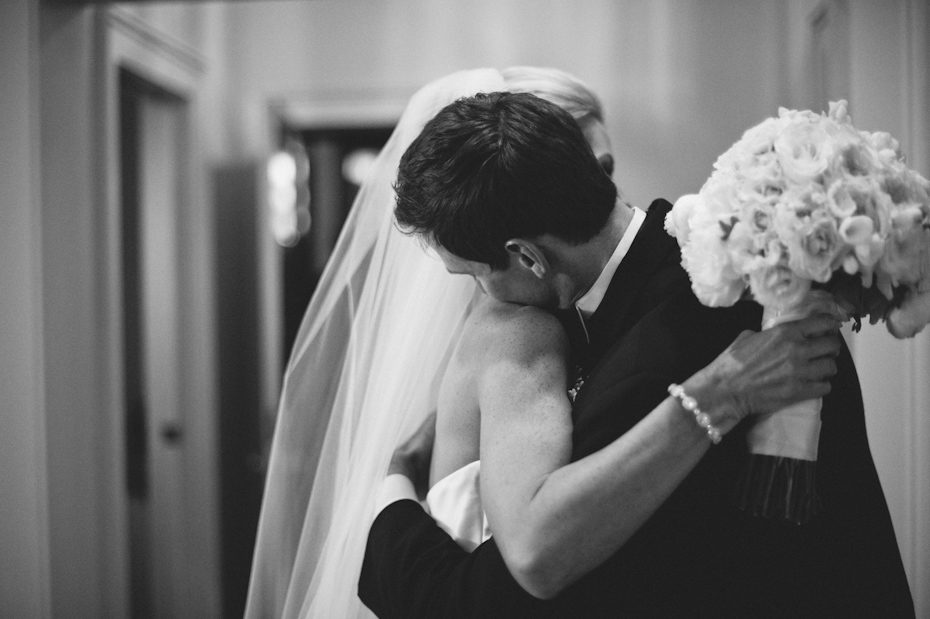 Bride and groom after wedding Black and White Wedding Picture