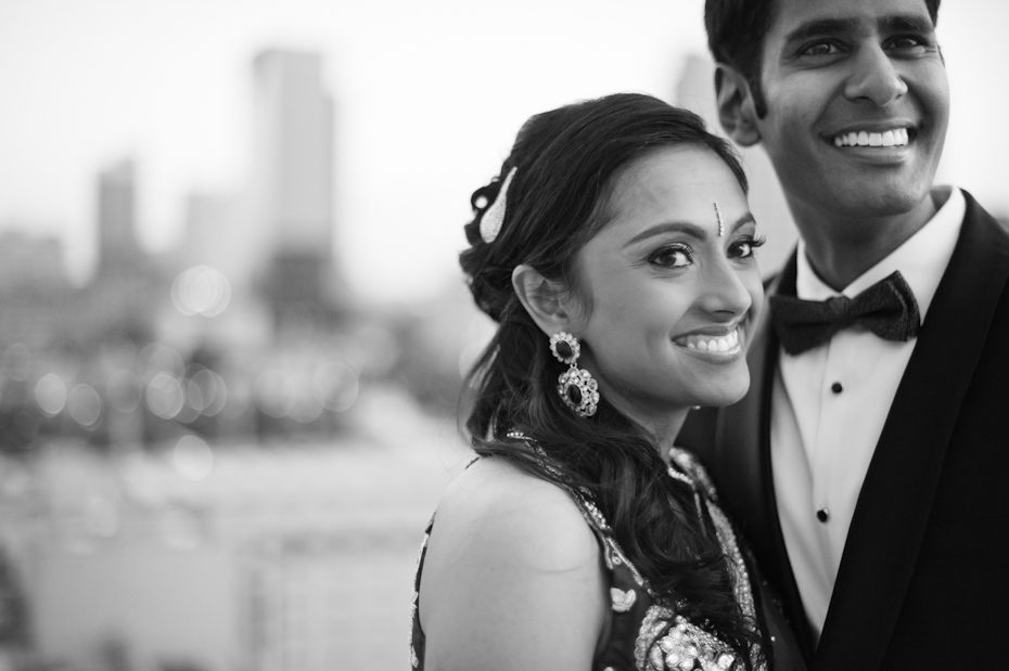 black and white wedding photo
