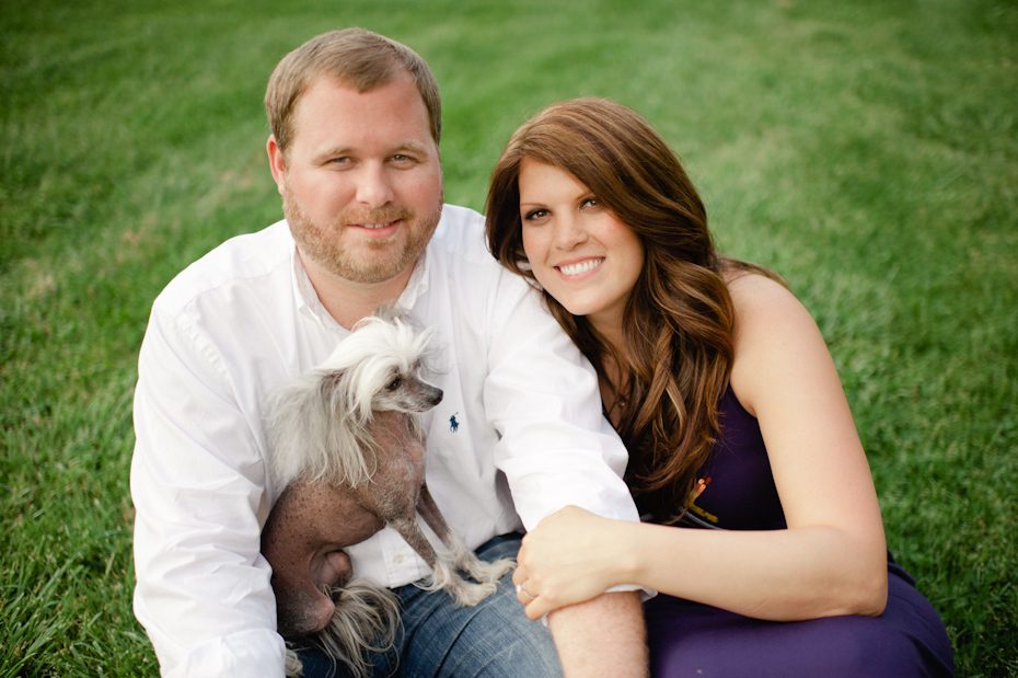 Engagement picture with dog