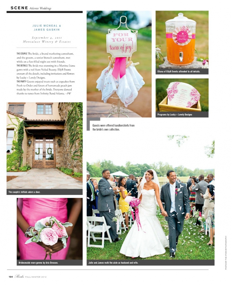 Montaluce Wedding in Magazine