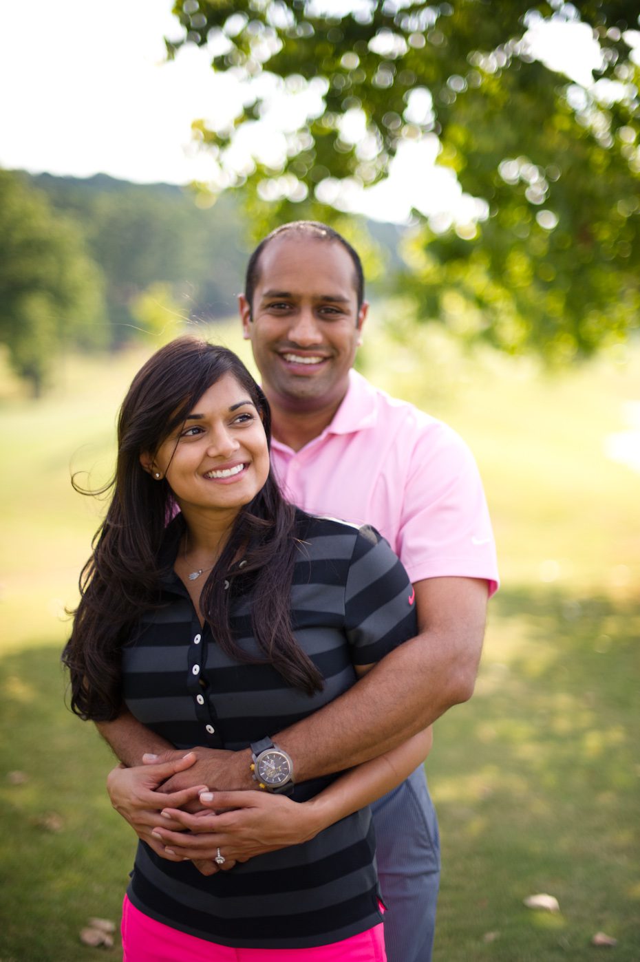 Engagement pictures at golf course