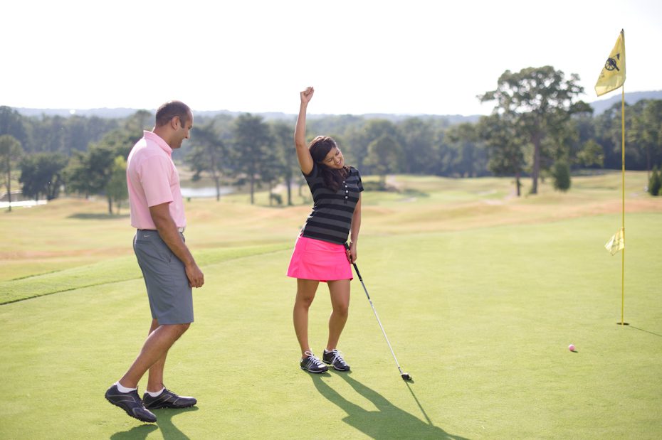 Golfing engagement pictures