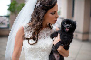 Bride with dog
