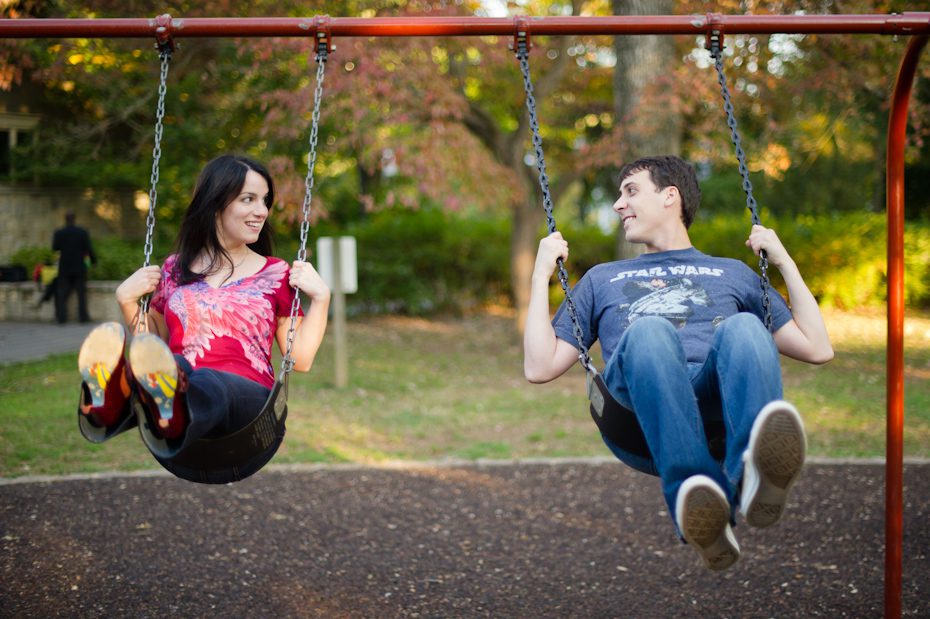 Engagement photo swing