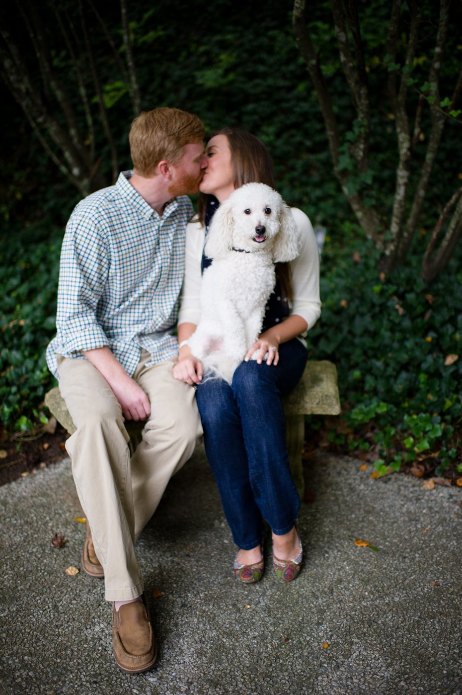 Dog in engagement pictures