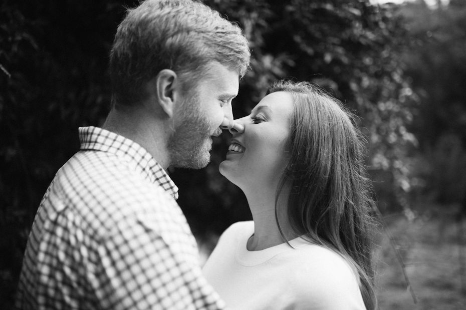 Engagement photo in black and white