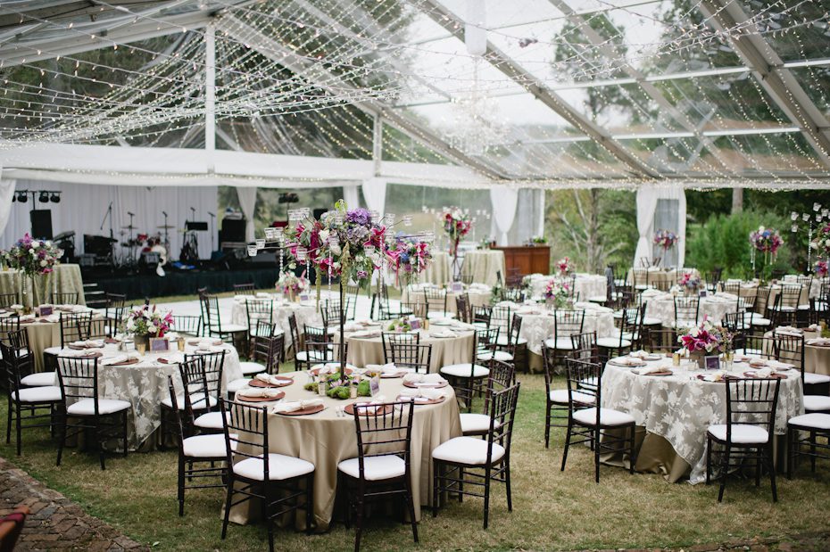 Clear tent at wedding