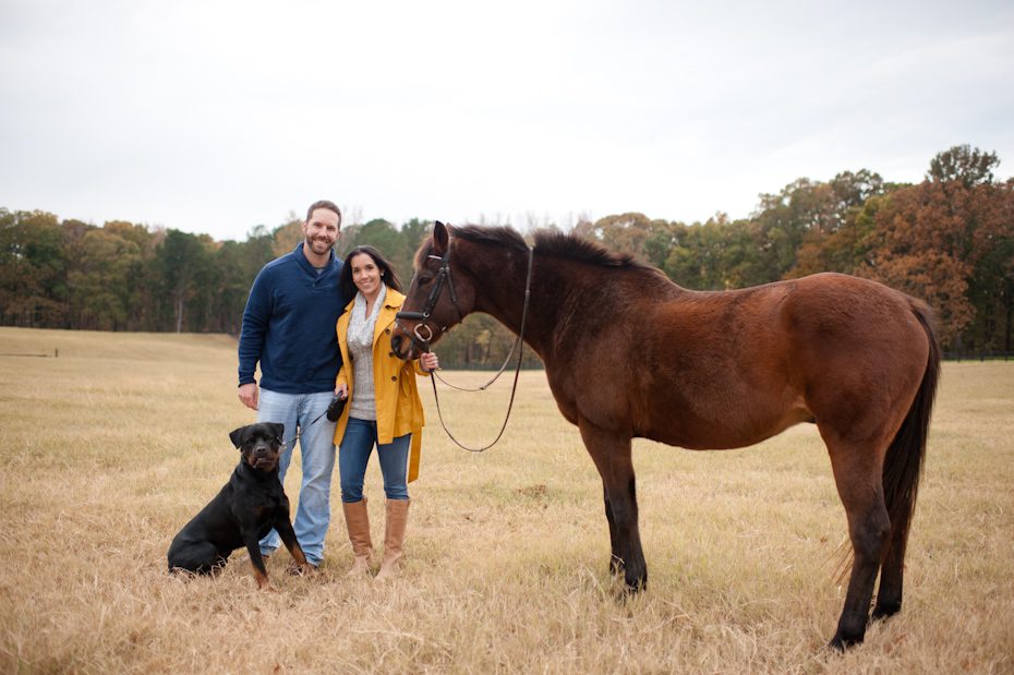 Family Photo with horse and dog