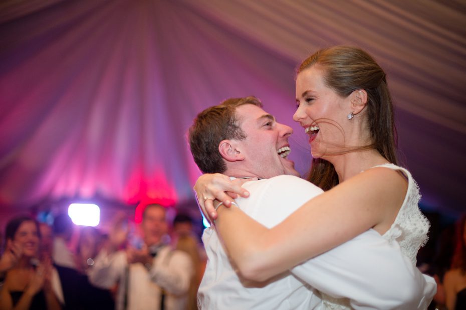 Tented wedding reception at home