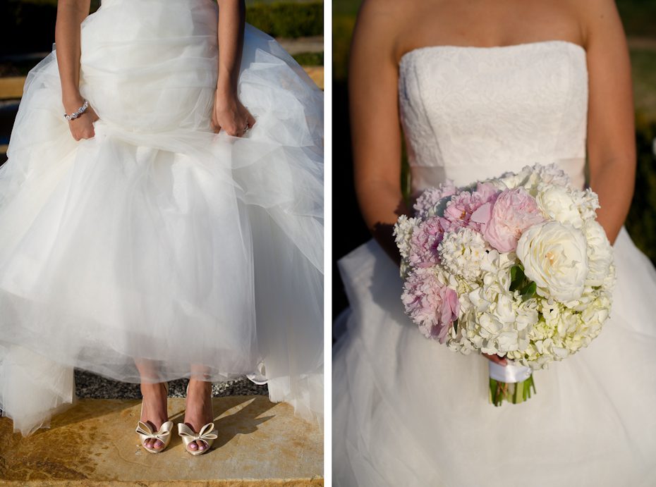 Pink and white wedding bouquet