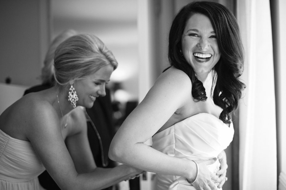 Bride and maid of honor