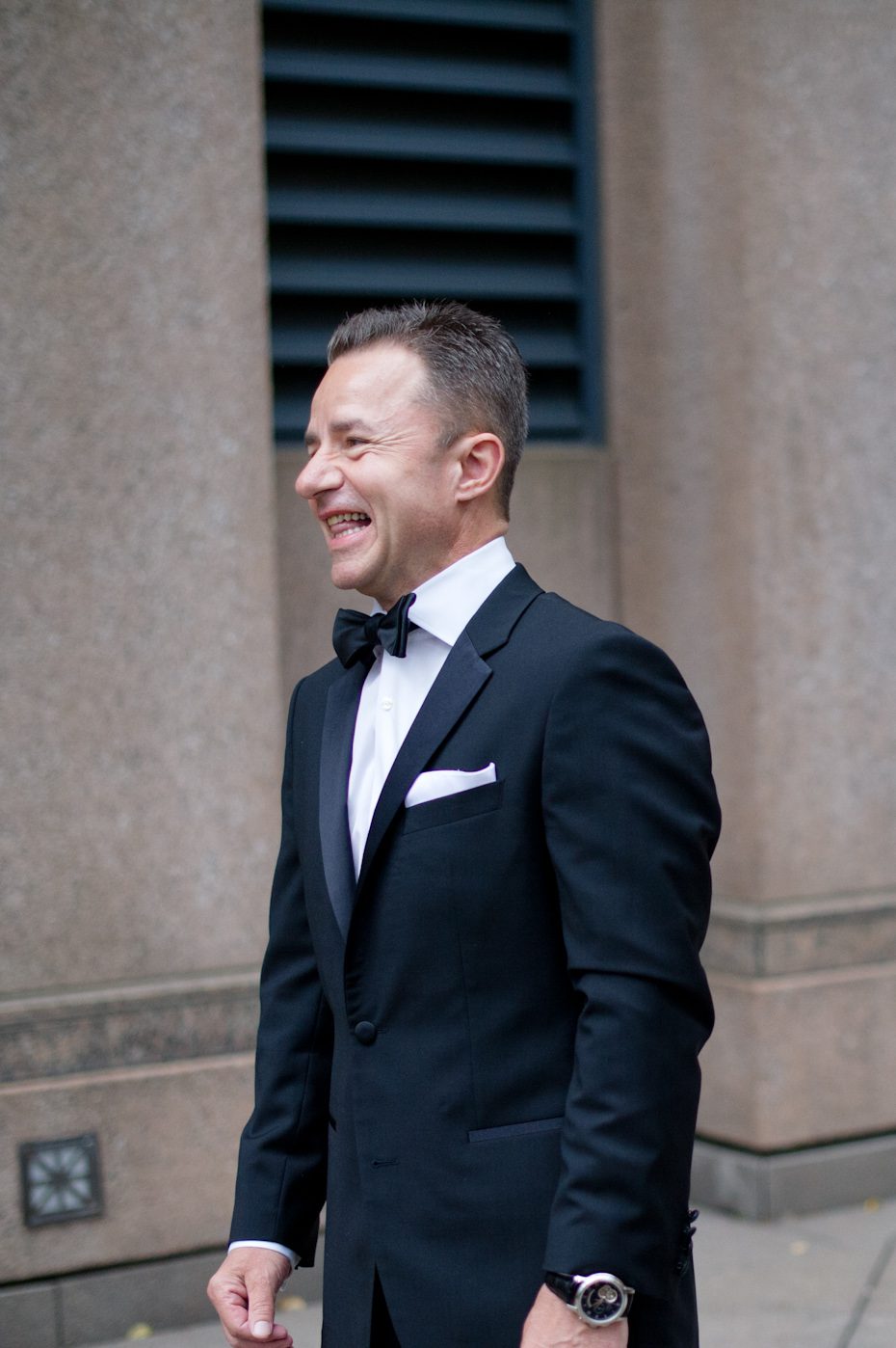 Groom first look photo